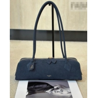 Luxury Cheap Alaia Le Tecket Medium Long Shoulder bag in Grained Nubuck 8815M Blue 2026