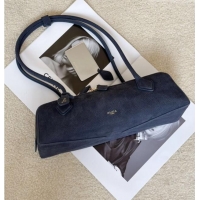 Luxury Cheap Alaia Le Tecket Medium Long Shoulder bag in Grained Nubuck 8815M Blue 2026