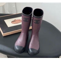 Pretty Style Chanel Rubber Rain Boots Burgundy CH122301 1223001 2026
