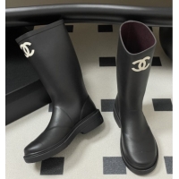 Classic Hot Chanel Rubber Rain Boots 3.5cm CH122302 Black2 2026
