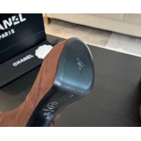 Buy Luxury Chanel Stretch Suede Platform High Boots 11.5cm CH122303 Brown 2026