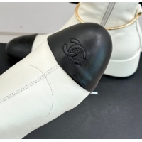 Best Price Chanel Stretch Leather Heel Short Boots 5cm G46933 White 2026