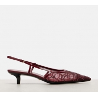 Promotional Discount Gucci GG Demi Embellished Mesh Slingback Pumps ‎674668 Red