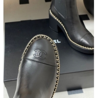 Top Grade Chanel Calfskin Leather Platform Ankle Boots with Chain CH110406 Black 2026