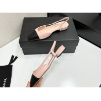 Best Price Chanel Calfskin Leather Slingbacks Flat G31319 Light Pink/Black 2026