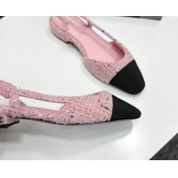 Expensive Chanel Tweed & Grosgrain Slingbacks Flat G31319 Light Pink/Black 2026