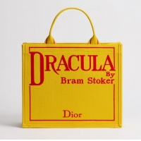 Grade Design Dior Medium Dior Book Tote with Strap 2991 Yellow and Red Book Cover Embroidery