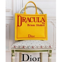Grade Design Dior Medium Dior Book Tote with Strap 2991 Yellow and Red Book Cover Embroidery