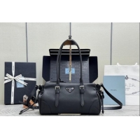 Top Grade Prada Bonnie medium antiqued leather tote bag 1BG628 Black 2026