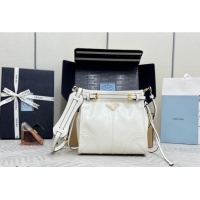 Cheapest Prada Bonnie leather mini shoulder bag 1BH229 White 2026