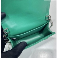 Best Grade Prada Card Holder with Shoulder Strap and Crystals 1MR024 Green 2026