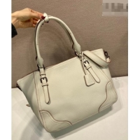Best Price Prada Large leather tote bag 1BG602 White 2026