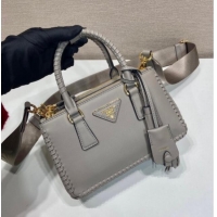 Grade Quality Prada Galleria mini leather bag with Stitching Details 1BA906 Grey 2026
