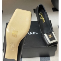 Generous Chanel Lambskin Leather Pumps 9cm with Foldover CH122303 Black 2026