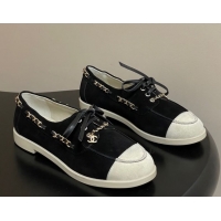 Best Product Chanel Suede Laced-up Loafers G47005 Black 2026