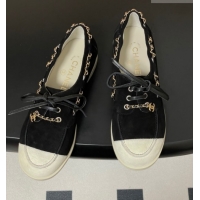 Best Product Chanel Suede Laced-up Loafers G47005 Black 2026