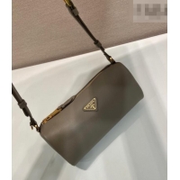 Buy Discount Prada Leather pouch bag 1BC239 Grey 2026