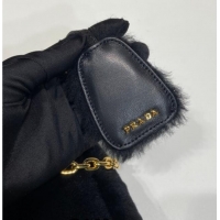 Hot Sell Cheap Prada Re-Edition mini shearling bag 1BC204 Black 2026