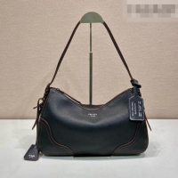 Top Quality Prada Aimee large leather shoulder bag 1BC280 Black 2026