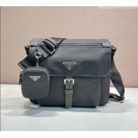 Famous Brand Prada Re-Nylon shoulder bag 1BD994 Grey 2026