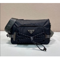 Top Grade Prada Mens Speedrock Re-Nylon and leather shoulder bag 2VH192 Black 2026