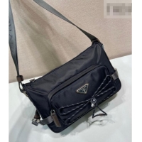 Top Grade Prada Mens Speedrock Re-Nylon and leather shoulder bag 2VH192 Black 2026