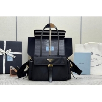 Promotional Prada Explore medium nylon tote bag 1BG596 Black 2025