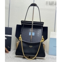 Buy Cheap Prada Enchaîné small leather bag 1BC261 Black 2026