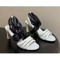 Purchase Chanel Lambskin Leather & Silk Heel Sandals CH122304 White 2026