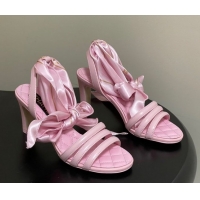 Best Product Chanel Lambskin Leather & Silk Heel Sandals CH122304 Pink 2026