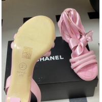 Best Product Chanel Lambskin Leather & Silk Heel Sandals CH122304 Pink 2026