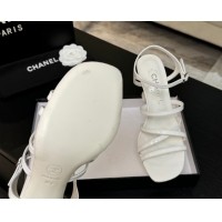 Most Popular Chanel Patent Calfskin Leather Heel Sandals 9cm G46901 White 2026