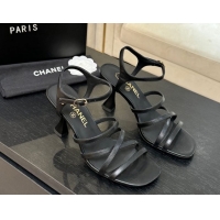 Grade Quality Chanel Calfskin Leather Heel Sandals 9cm G46901 Black 2026
