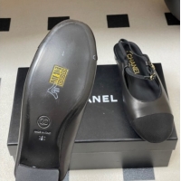Perfect Chanel Calfskin Leather & Grosgrain Slingbacks Flat CH122401 Black 2026