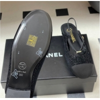 Unique Style Chanel Tweed & Grosgrain Slingbacks Flat CH122401 Black 2026