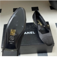 Hot Style Chanel Satin Ballet Flats with Bow CH122403 Black 2026