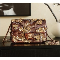Grade Design Chanel Sequins Mini Classic Flap Bag CH11610 Brown 2025