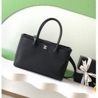 Top Grade Chanel Medium Tote Bag in Grained Calfskin AS2157 Black/Silver 2026