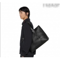 Best Quality Gucci Mens GG Leather Emblem large tote bag 850218 Black 2026