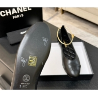 Best Price Chanel Lambskin Leather Ballet Flats with Logo Loop G46932 Black 2026