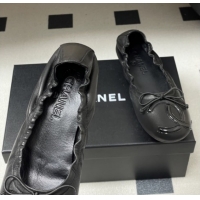 Stylish Chanel Lambskin Leather Ballet Flats with Maxi CC CH122402 Black 2026