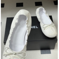 Best Product Chanel Lambskin Leather Ballet Flats with Maxi CC CH122402 White 2026
