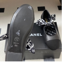 Good Looking Chanel Lambskin, Silk & Grosgrain Ballet Flats with Bow G46937 Black 2026