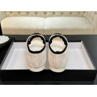 Luxury Chanel Suede & Grosgrain Mary Janes Ballet Flats with Bow G46542 White 2026