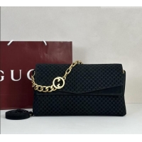 Super Quality Gucci Large shoulder bag with chain in GG Suede 857362 Black 2026
