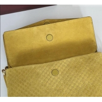 New Fashion Gucci Large shoulder bag with chain in GG Suede 857362 Yellow 2026