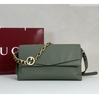 Promotional Gucci Large shoulder bag with chain in GG Leather 857362 Sage Green 2026