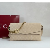 Best Price Gucci Large shoulder bag with chain in GG Suede 857362 Beige 2026