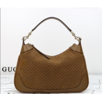 Trendy Design Gucci B medium shoulder bag in Micro GG Suede 855251 Brown 2026