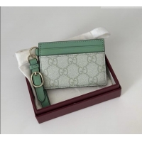 Buy Discount Gucci GG Canvas Emblem Card Case Wallet with Strap 819121 Green 2026